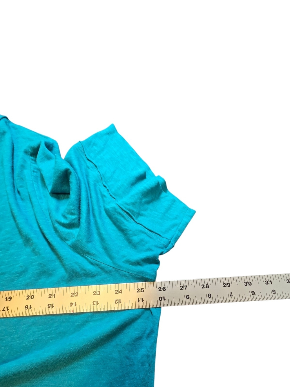 Cato Plus Size Turquoise Teal Cotton Modal Knit Short Sleeve Tee Shirt 22/24W - Picture 5 of 6